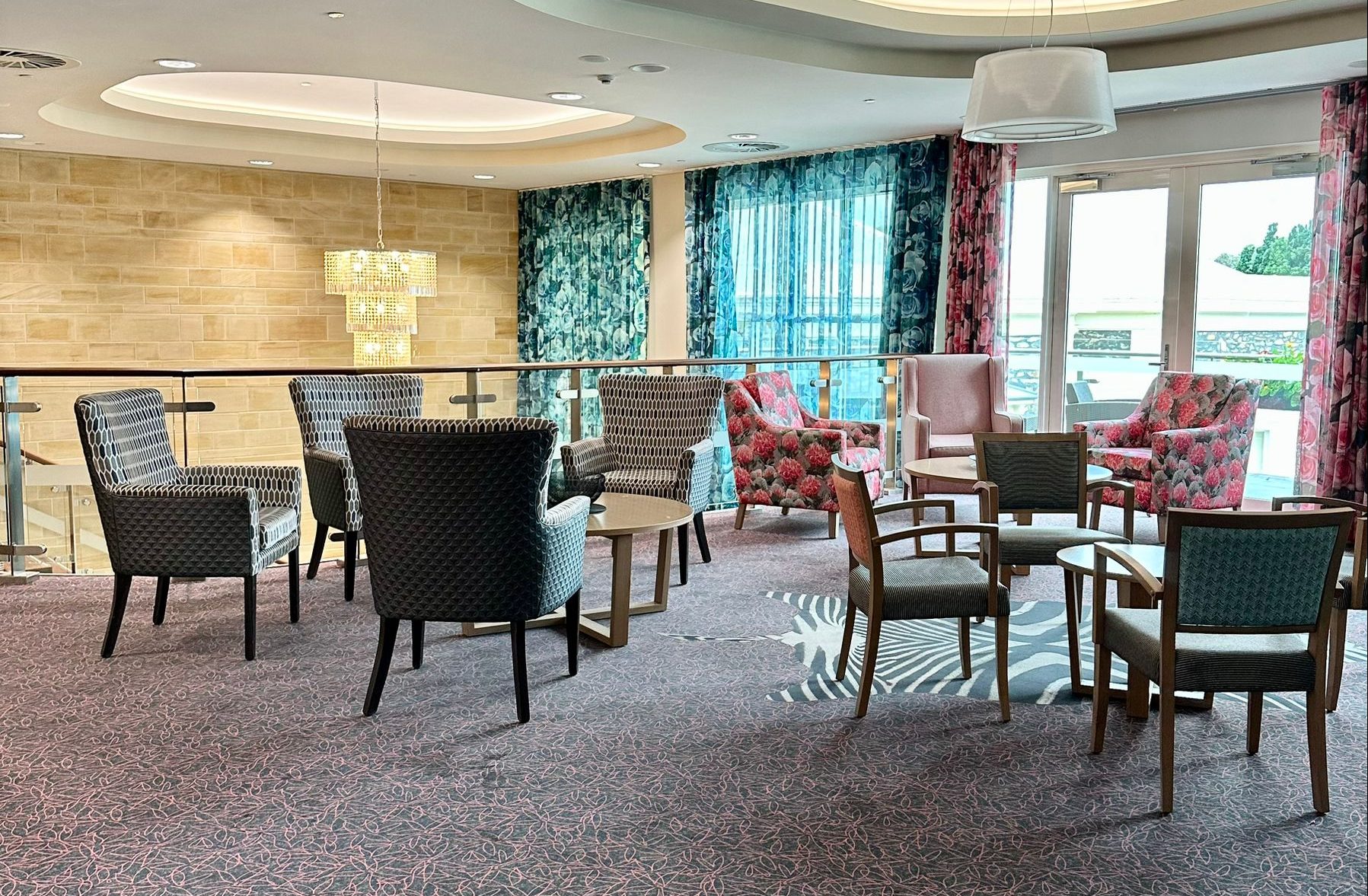 importance of design in an aged care setting. Custom seating in open area, encouraging comfort and socialisation. 